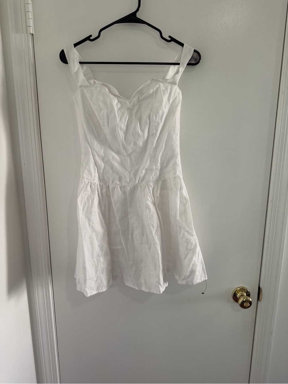 NWOT Reformation Linen Dress White Mini Sz 4 Coastal Cottagecore Minimal